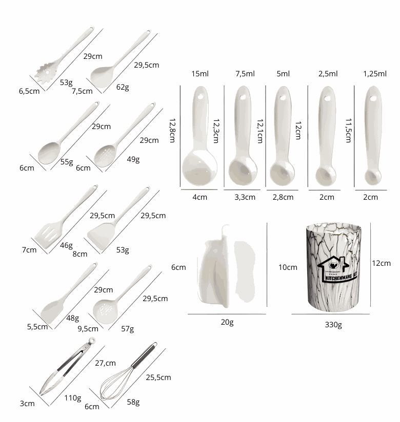 ensemble d'ustensiles de cuisine silicone 12 pièces avec manches en bois d'acacia pour cuisson antiadhésive résistante à 230°C
