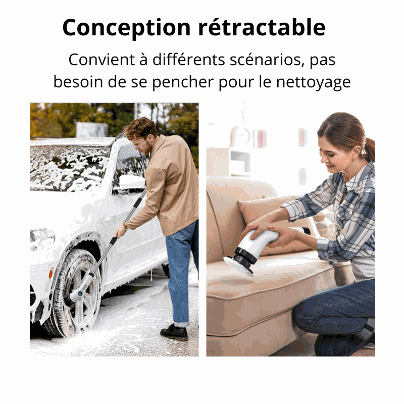Brosse Électrique Sans Fil - Nettoyage Facile