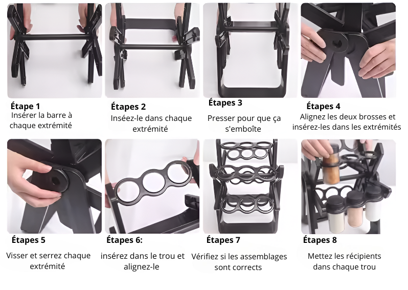 Porte-épices rotatif en verre